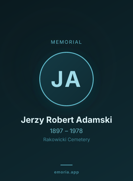 Memorial portrait of Jerzy Robert Adamski