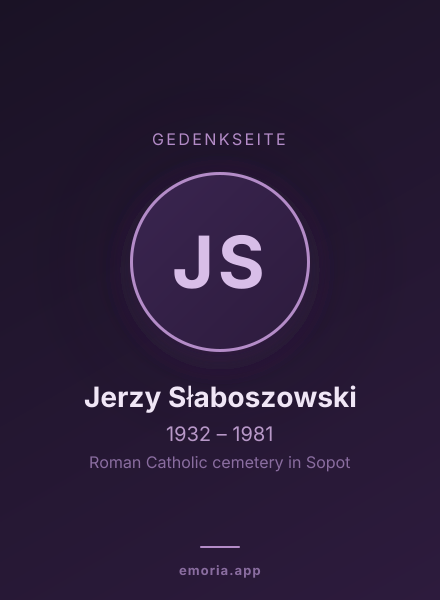 Gedenkportrait von Jerzy Słaboszowski