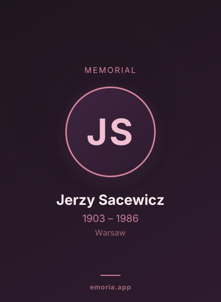 Memorial portrait of Jerzy Sacewicz