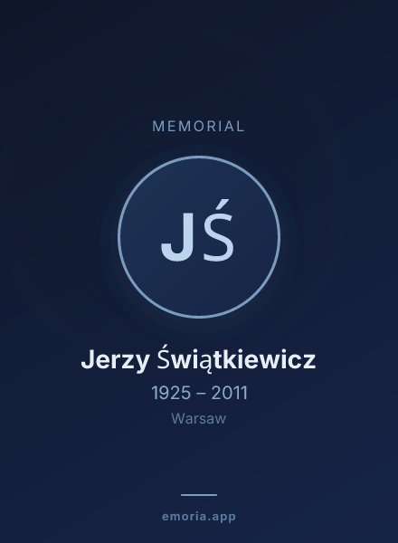 Memorial portrait of Jerzy Świątkiewicz