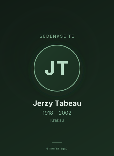 Gedenkportrait von Jerzy Tabeau