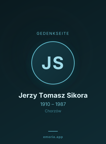 Gedenkportrait von Jerzy Tomasz Sikora