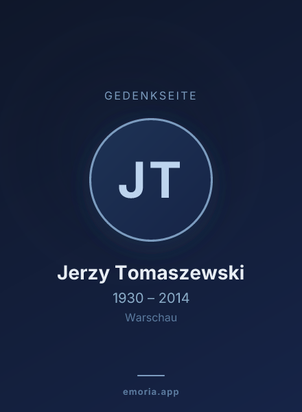 Gedenkportrait von Jerzy Tomaszewski