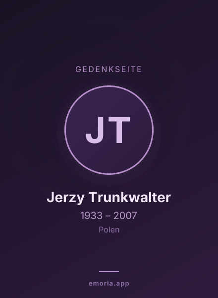 Gedenkportrait von Jerzy Trunkwalter