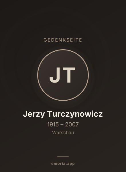 Gedenkportrait von Jerzy Turczynowicz