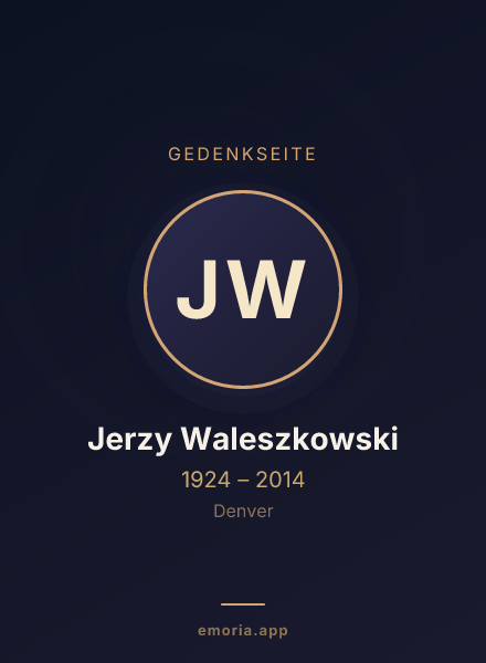 Gedenkportrait von Jerzy Waleszkowski