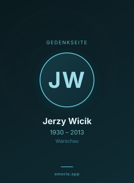 Gedenkportrait von Jerzy Wicik