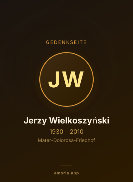 Gedenkportrait von Jerzy Wielkoszyński