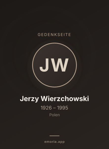 Gedenkportrait von Jerzy Wierzchowski