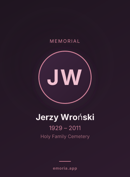Memorial portrait of Jerzy Wroński