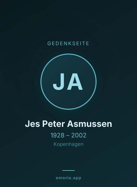 Gedenkportrait von Jes Peter Asmussen