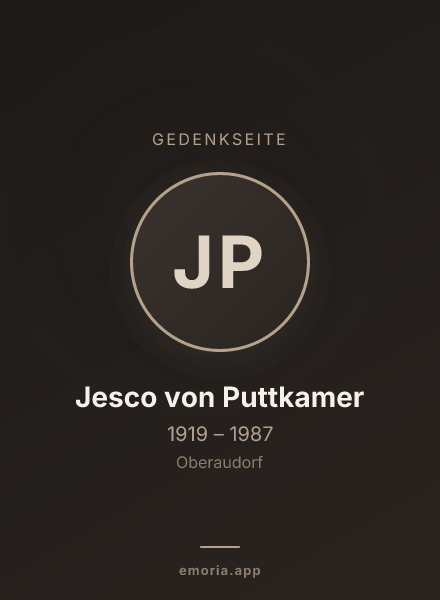 Gedenkportrait von Jesco von Puttkamer