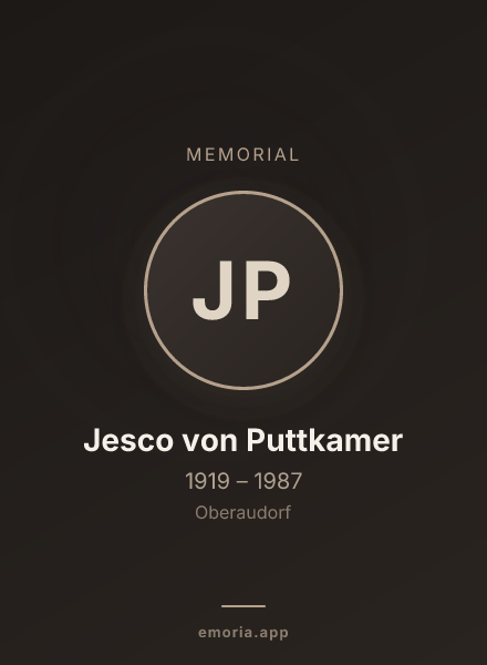 Memorial portrait of Jesco von Puttkamer