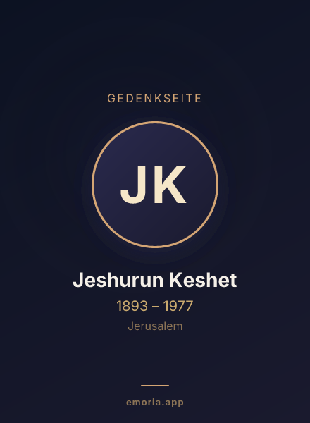 Gedenkportrait von Jeshurun Keshet