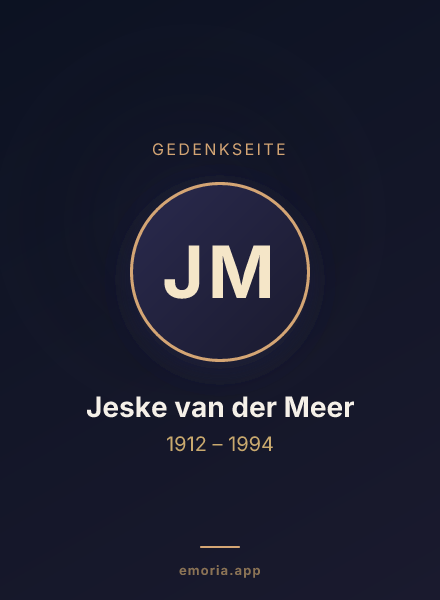 Gedenkportrait von Jeske van der Meer