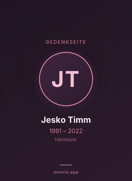 Gedenkportrait von Jesko Timm
