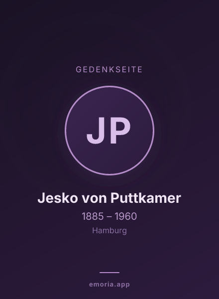 Gedenkportrait von Jesko von Puttkamer