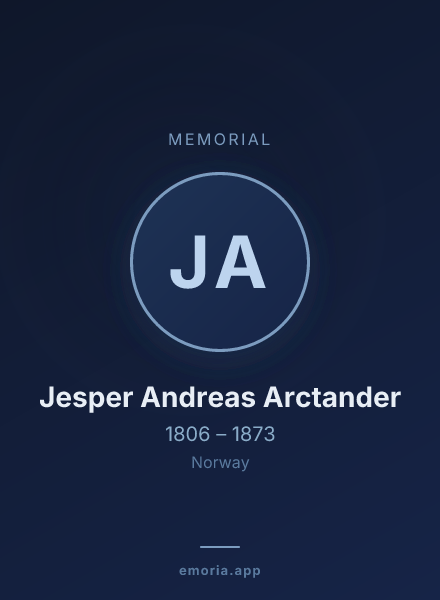 Memorial portrait of Jesper Andreas Arctander
