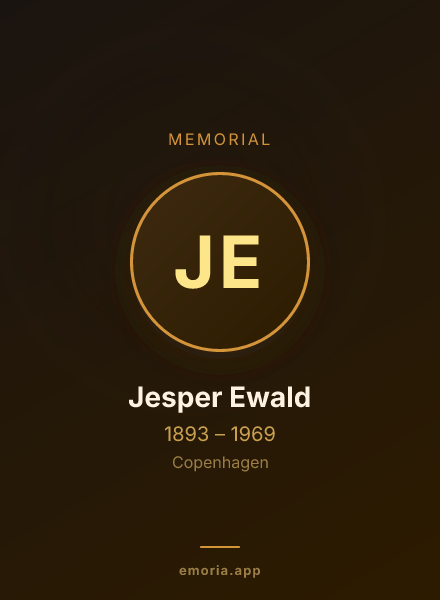 Memorial portrait of Jesper Ewald