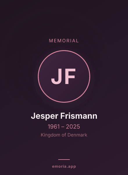 Memorial portrait of Jesper Frismann