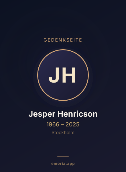 Gedenkportrait von Jesper Henricson