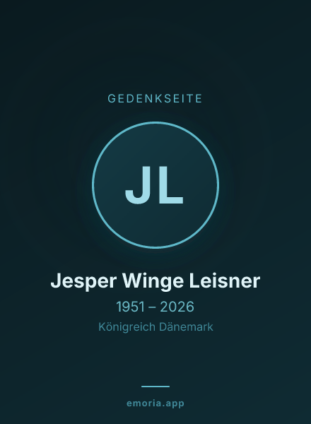 Gedenkportrait von Jesper Winge Leisner
