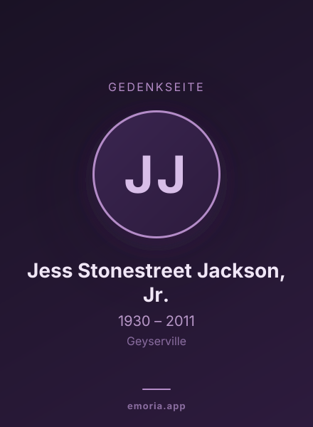 Gedenkportrait von Jess Stonestreet Jackson, Jr.
