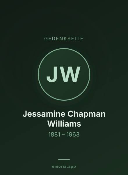Gedenkportrait von Jessamine Chapman Williams