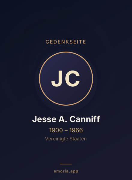 Gedenkportrait von Jesse A. Canniff