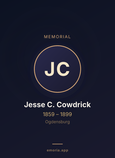 Memorial portrait of Jesse C. Cowdrick