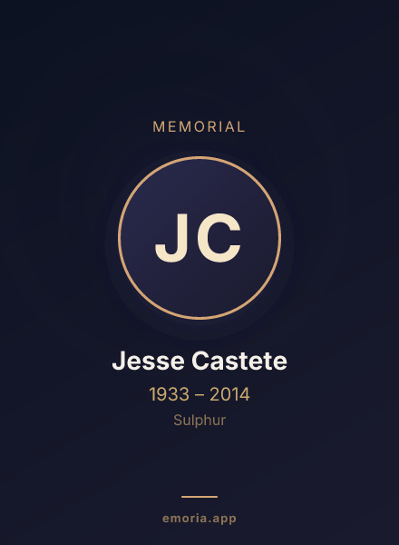 Memorial portrait of Jesse Castete