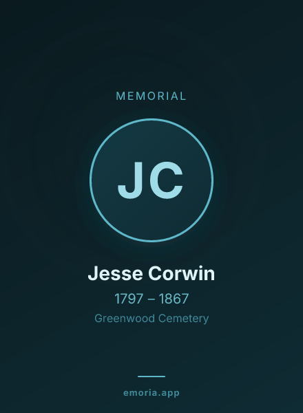 Memorial portrait of Jesse Corwin