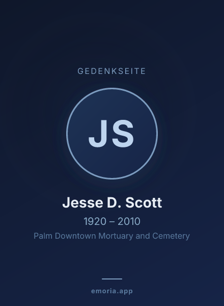 Gedenkportrait von Jesse D. Scott