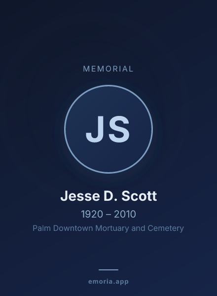 Memorial portrait of Jesse D. Scott