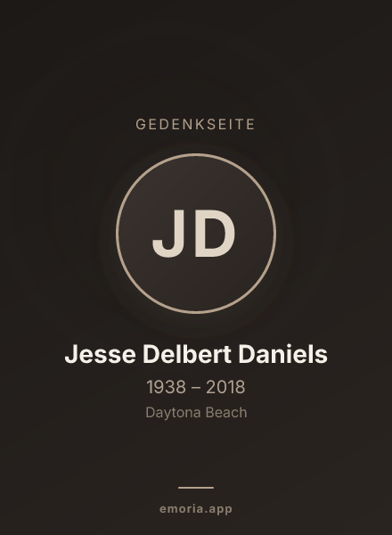 Gedenkportrait von Jesse Delbert Daniels