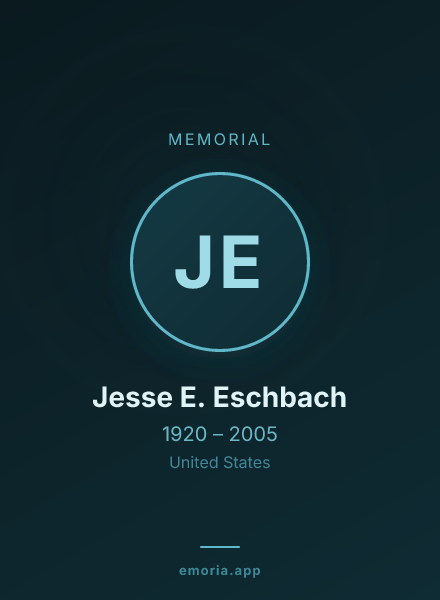 Memorial portrait of Jesse E. Eschbach