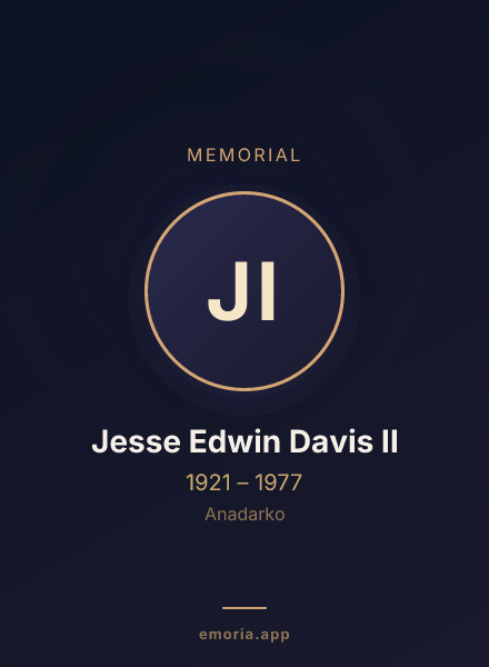 Memorial portrait of Jesse Edwin Davis II