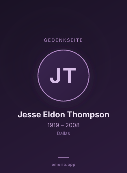 Gedenkportrait von Jesse Eldon Thompson