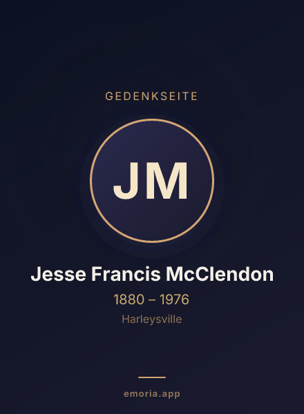 Gedenkportrait von Jesse Francis McClendon