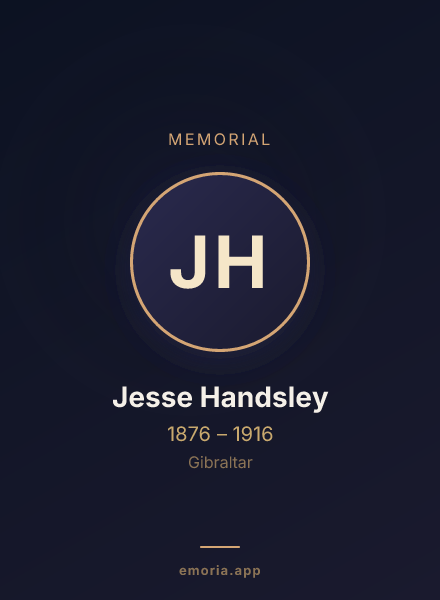 Memorial portrait of Jesse Handsley