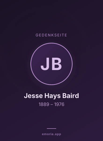 Gedenkportrait von Jesse Hays Baird