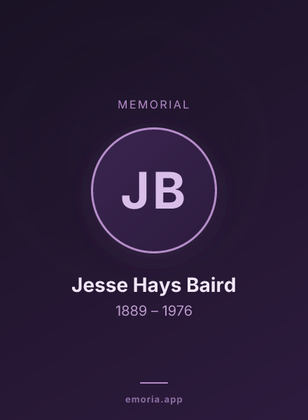 Memorial portrait of Jesse Hays Baird