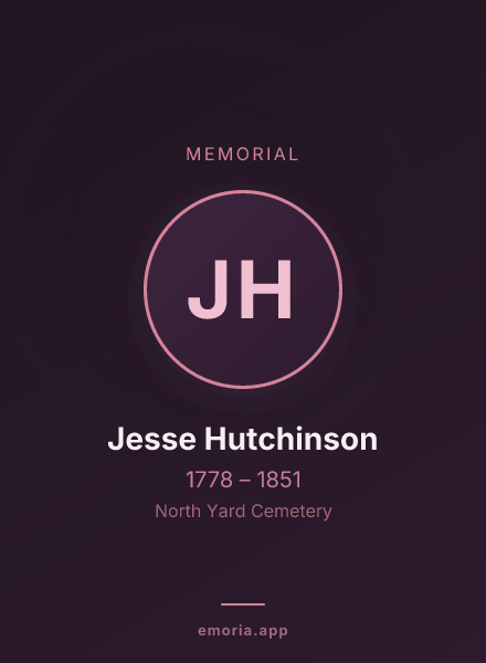 Memorial portrait of Jesse Hutchinson