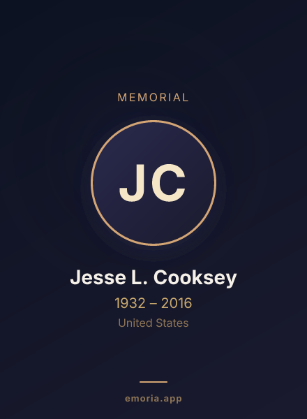 Memorial portrait of Jesse L. Cooksey