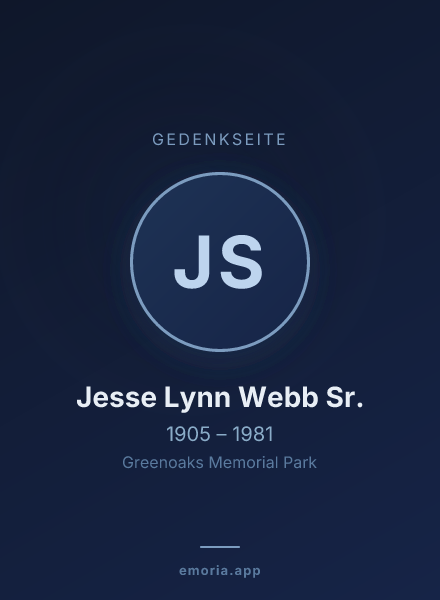 Gedenkportrait von Jesse Lynn Webb Sr.