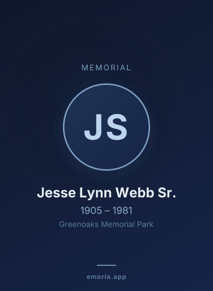 Memorial portrait of Jesse Lynn Webb Sr.
