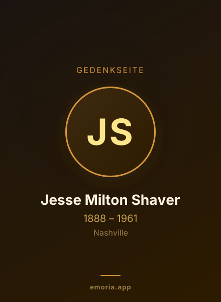 Gedenkportrait von Jesse Milton Shaver