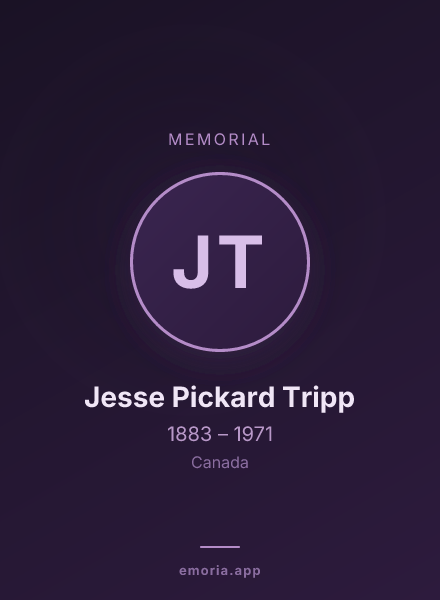 Memorial portrait of Jesse Pickard Tripp