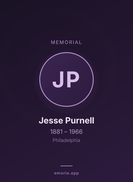 Memorial portrait of Jesse Purnell