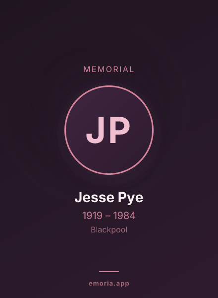 Memorial portrait of Jesse Pye